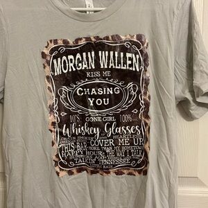 Morgan Wallen t shirt  with quote on front. Size M